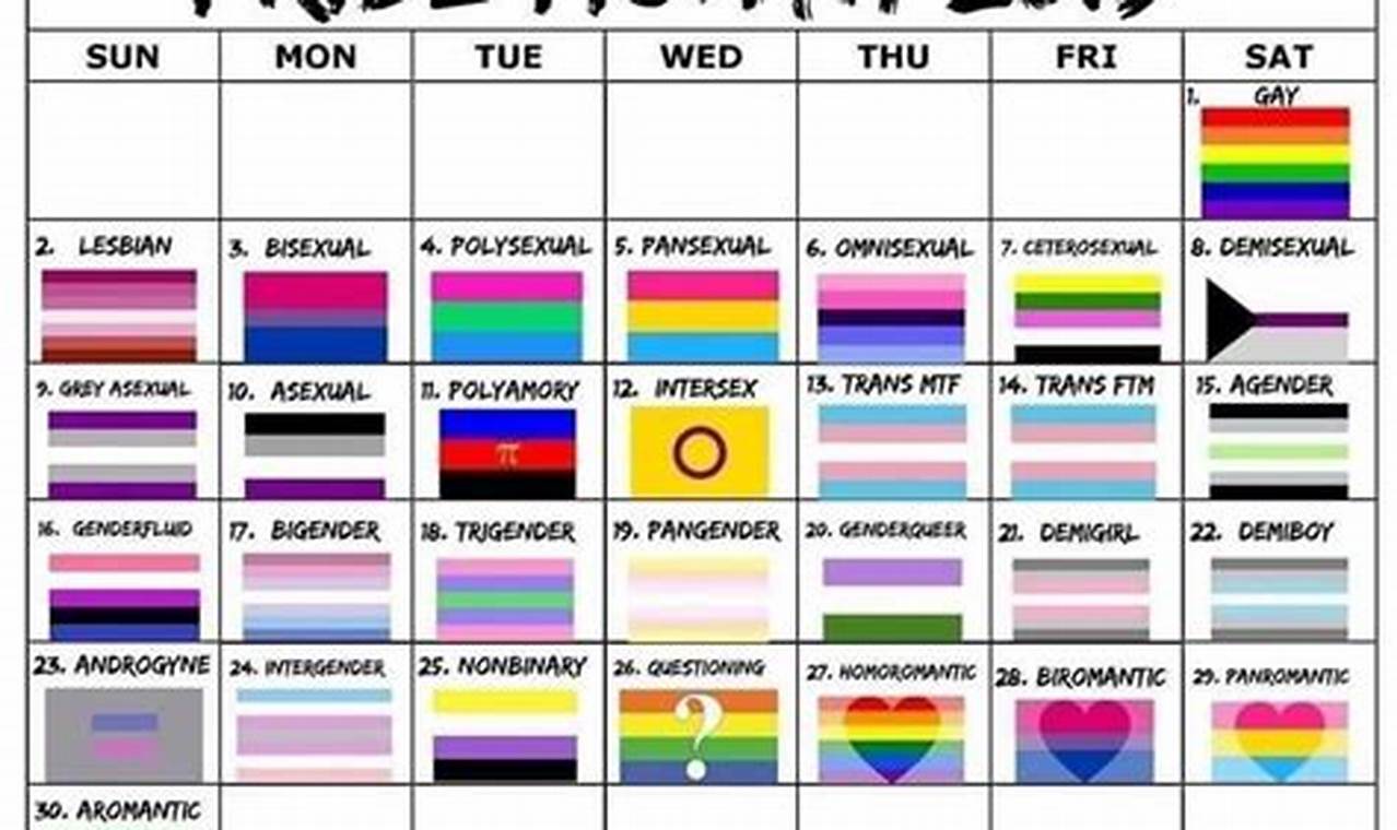 Pride Month Calendar June 2024