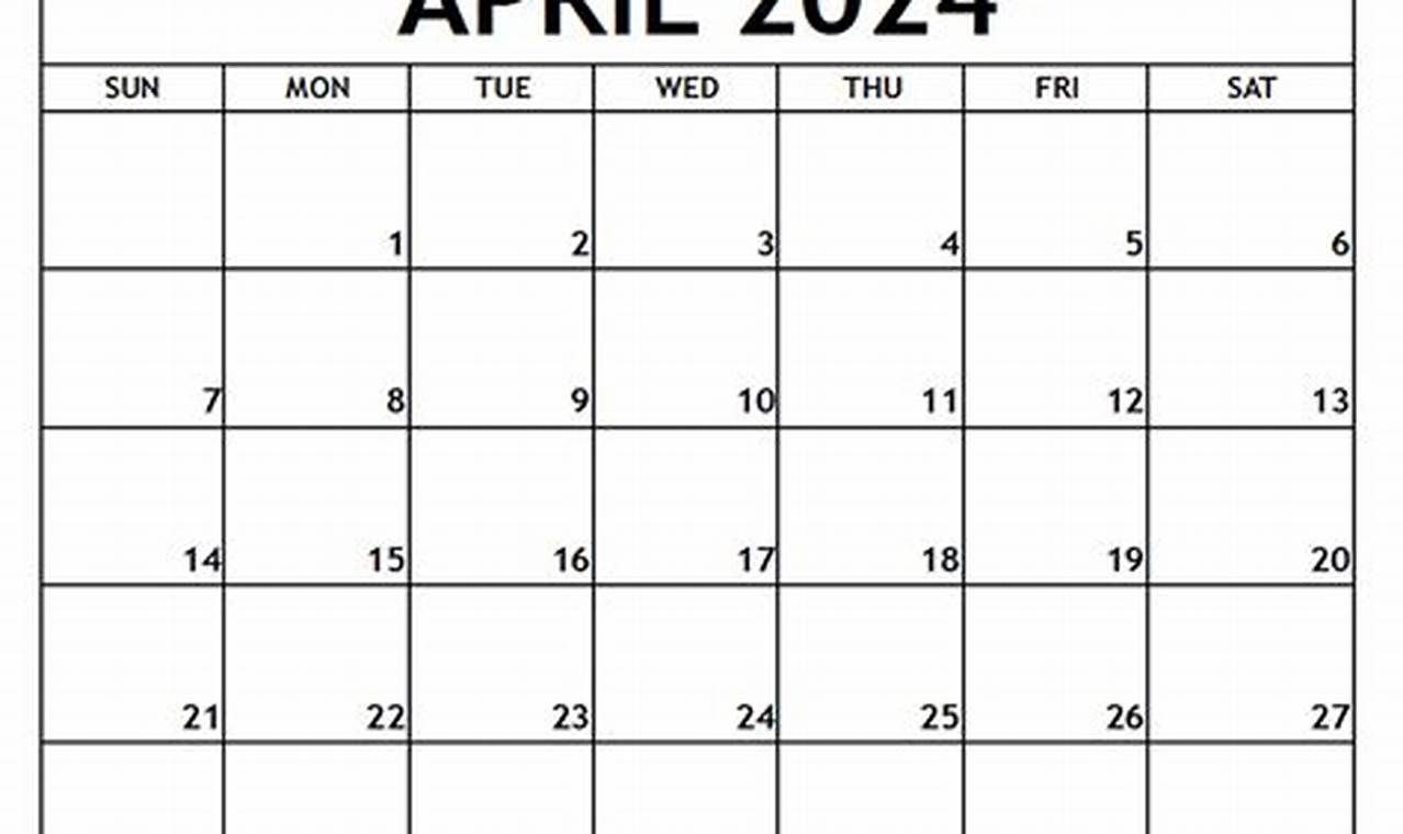 Printable April 2024 Calendars Free Printable Worksheets