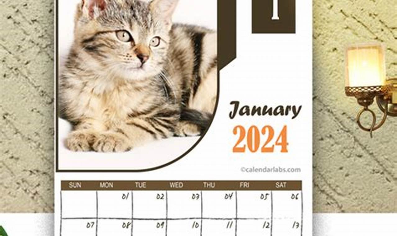 Printable Calendar 2024 Cats
