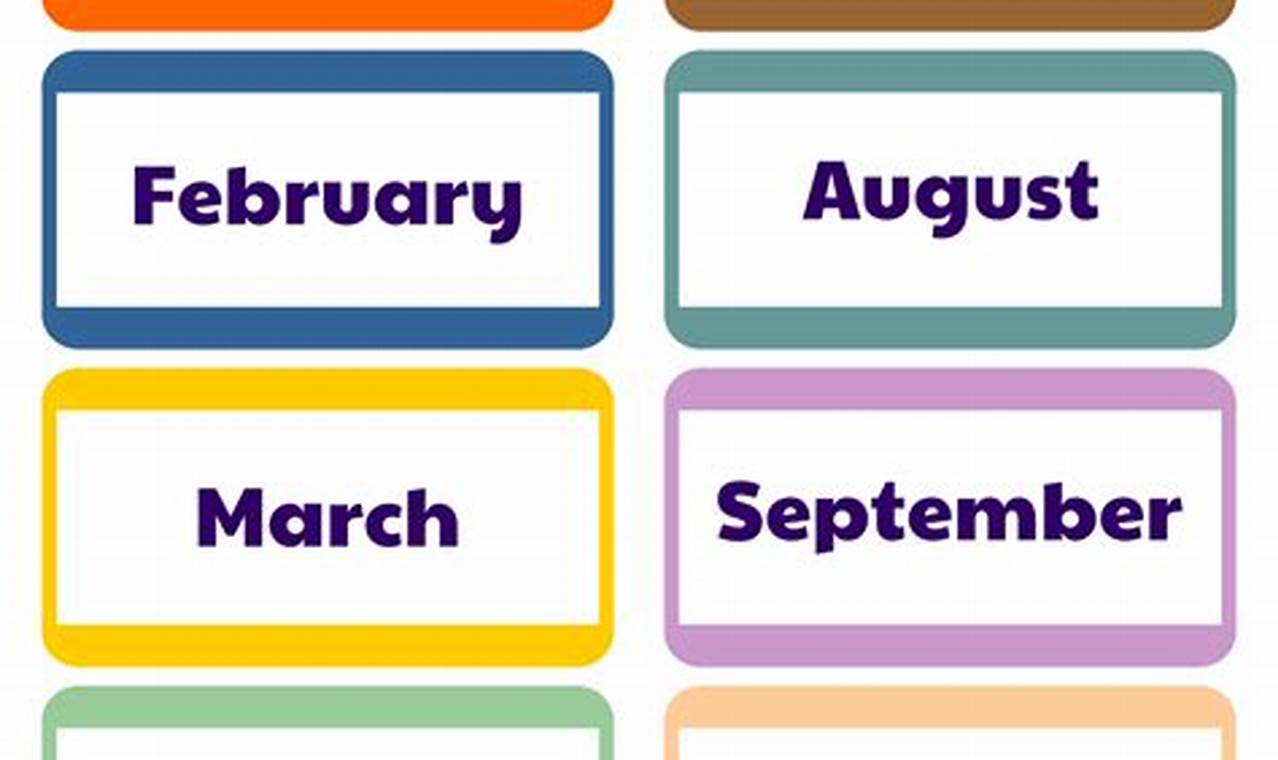 Printable Calendar Months Of The Year