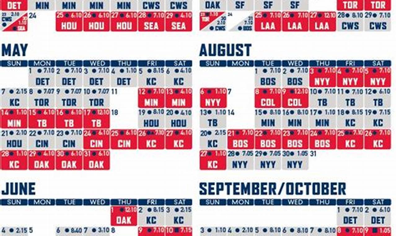 Printable Cleveland Indians 2024 Schedule Calendar Printable