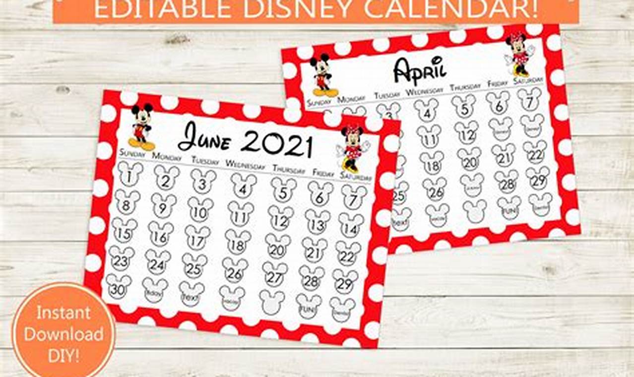 Printable Disney Calendar 2024 Pdf