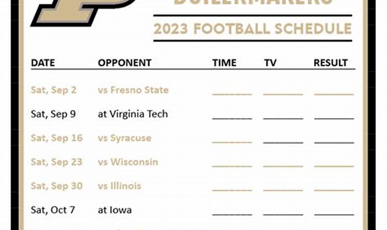 Printable Purdue Football Schedule 2024
