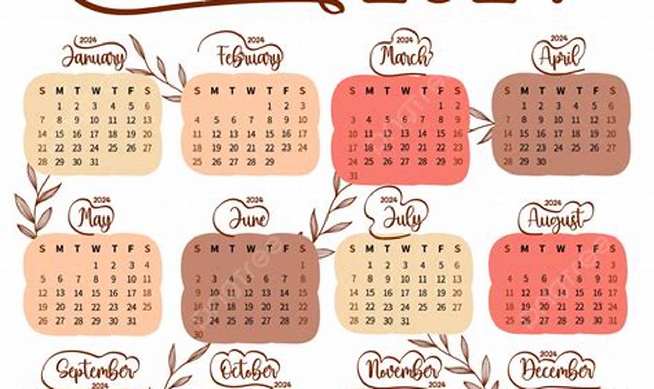 Printable Vintage Calendar 2024