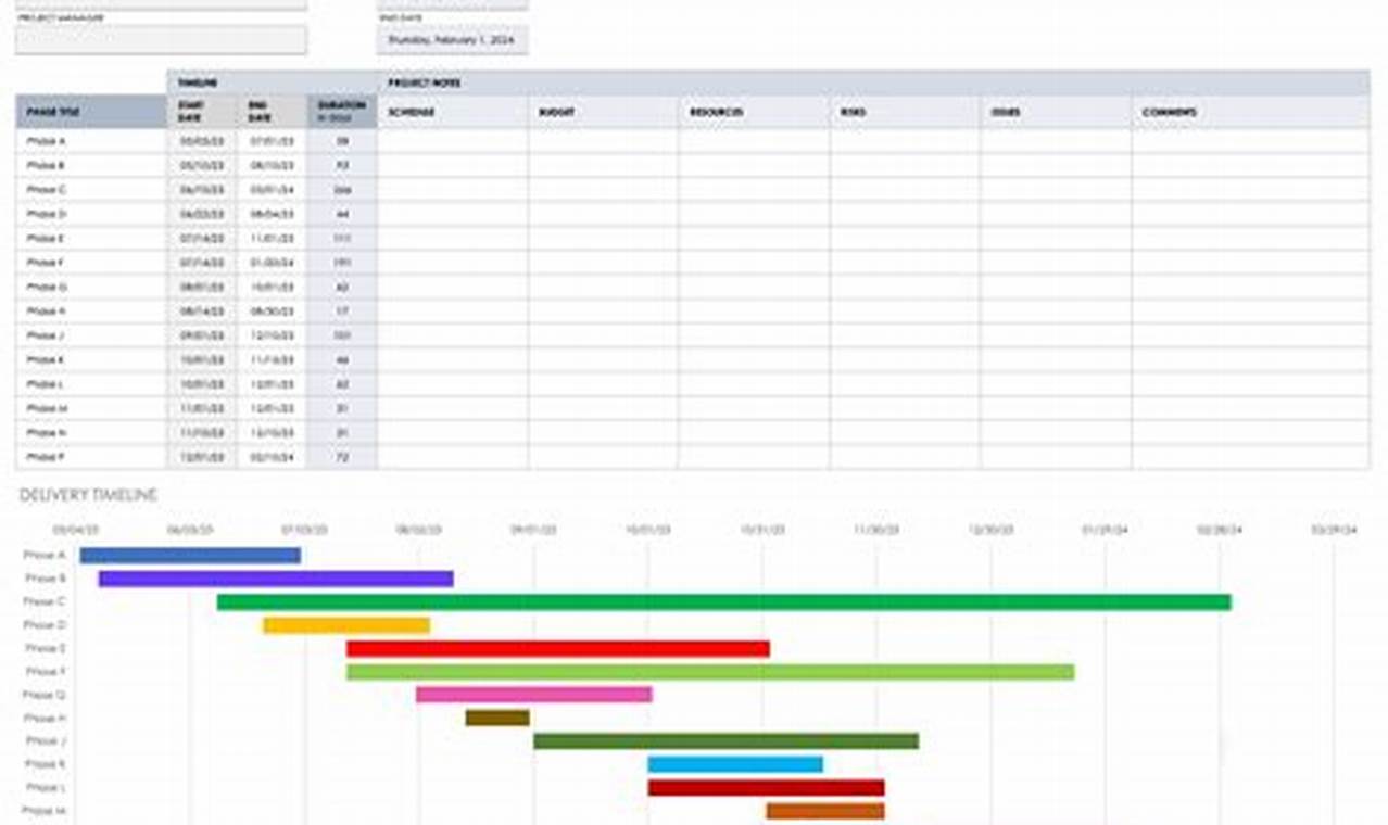 Project Tracking Calendar Template