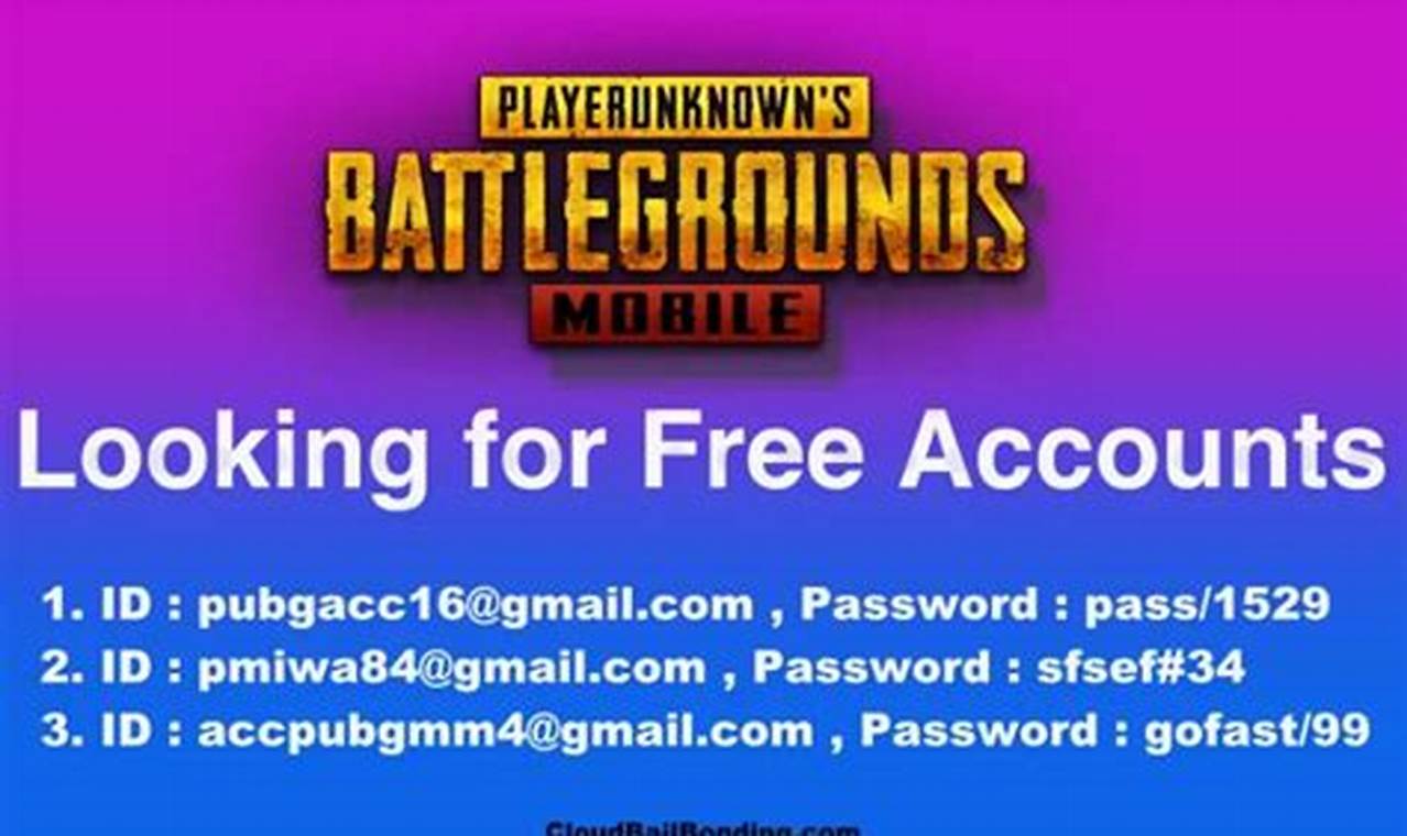 Pubg Free Account And Password 2024 Facebook