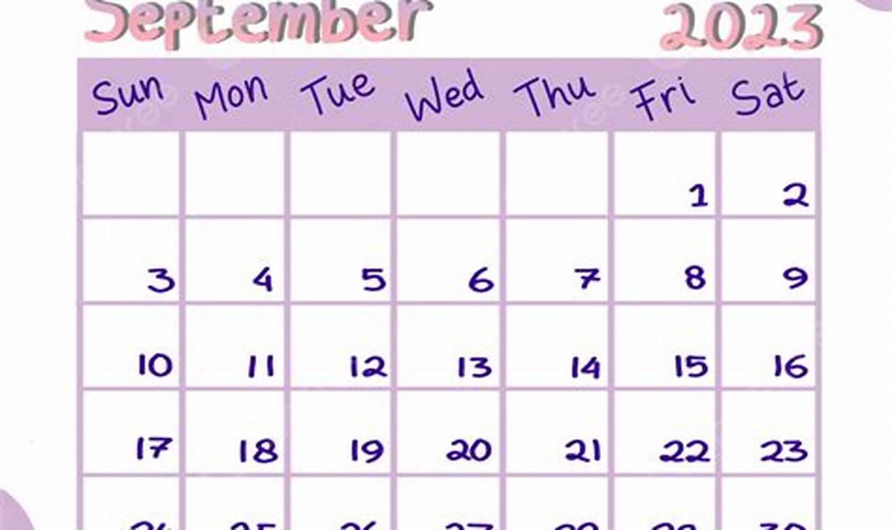 Purple September Calendar