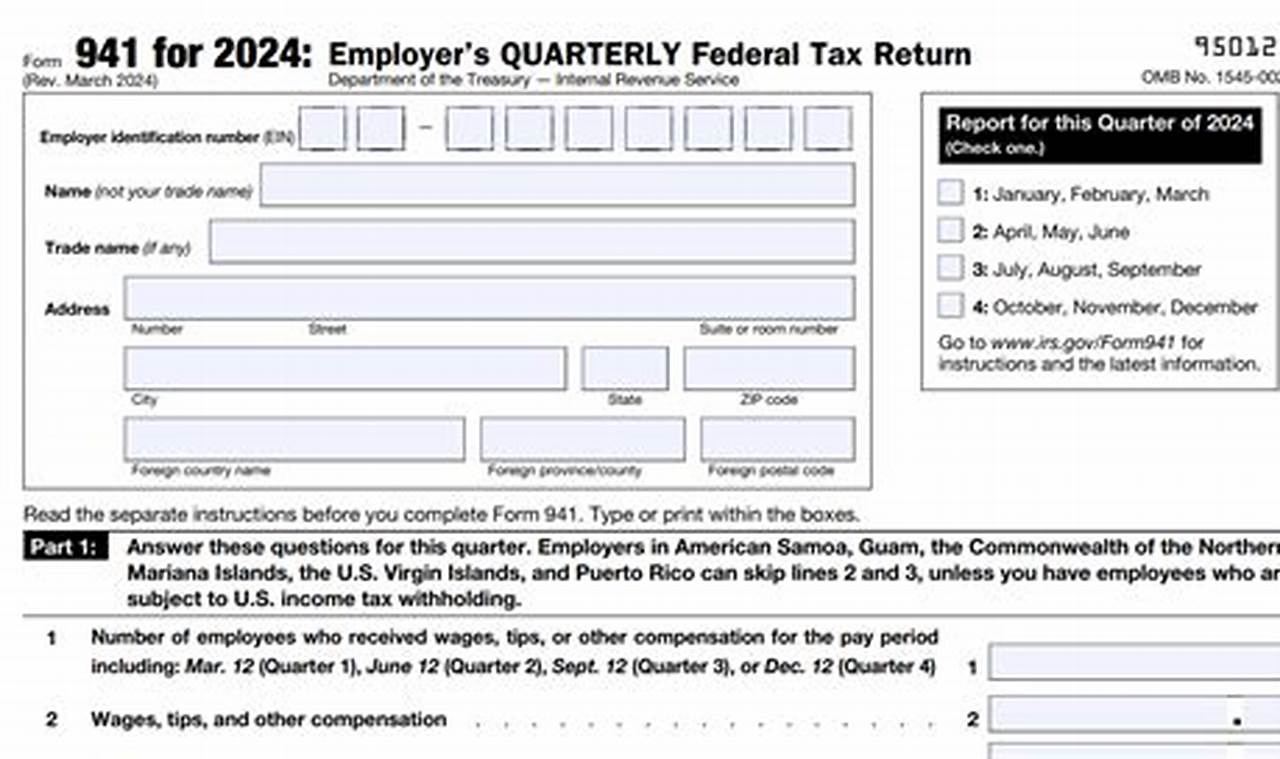 Quarterly 941 Due Dates 2024