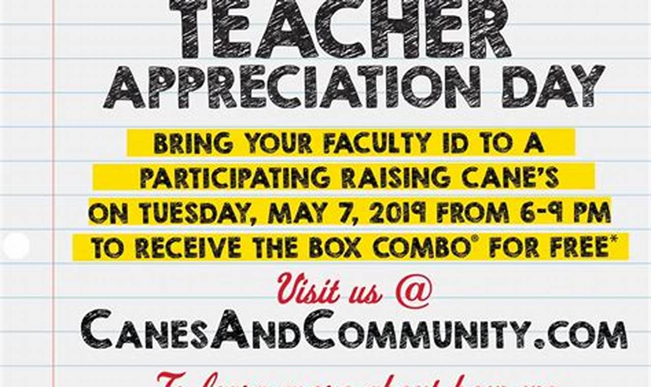 Raising Cane'S Teacher Appreciation 2024 Day