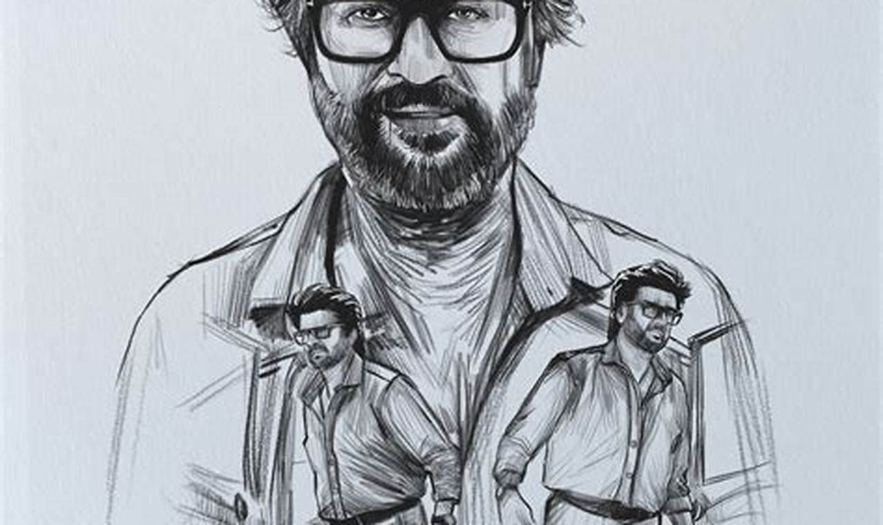 Rajinikanth Pencil Sketch: A Tribute to the Superstar