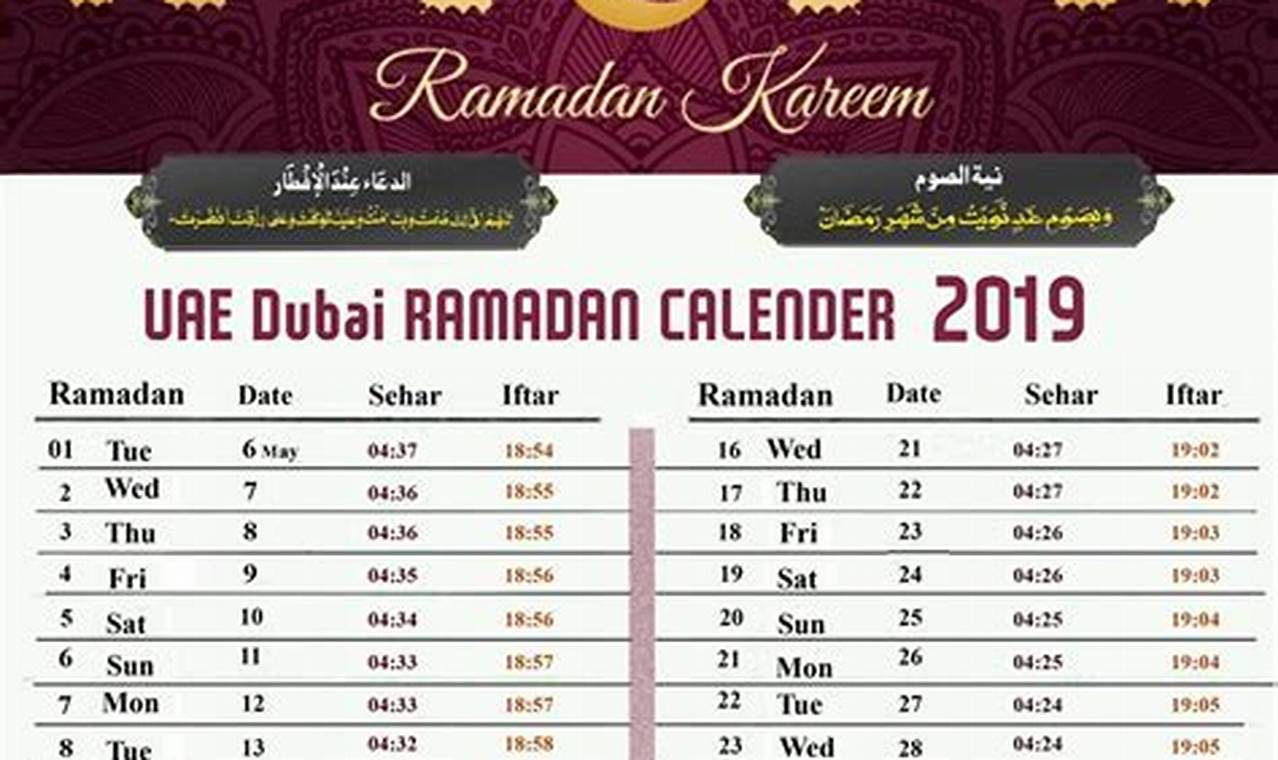 Ramadan 2024 Uae Calendar Pdf