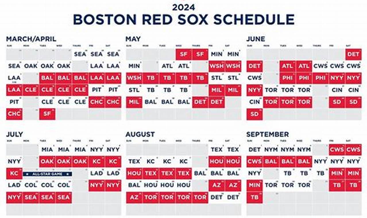Red Sox 2024 Schedule Calendar