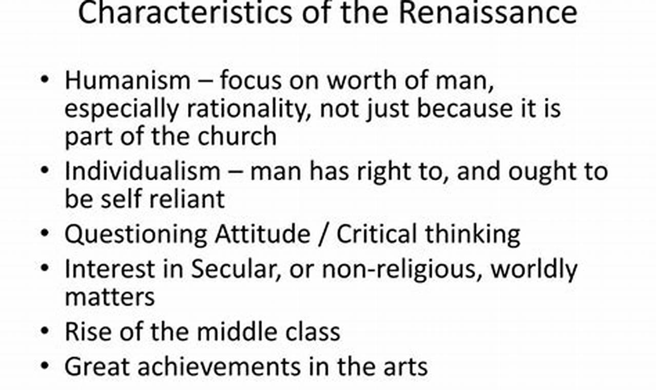Renaissance Humanism Characteristics