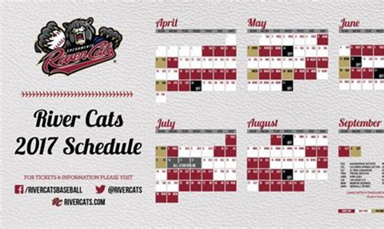 River Cats Schedule Calendar