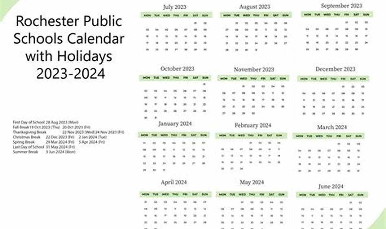 Rochester Public School Calendar 2024