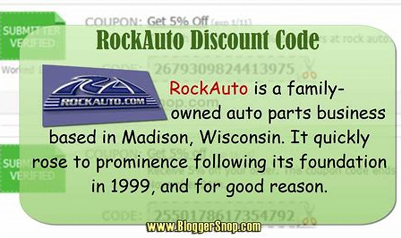 Rock Auto Coupon Codes 2024