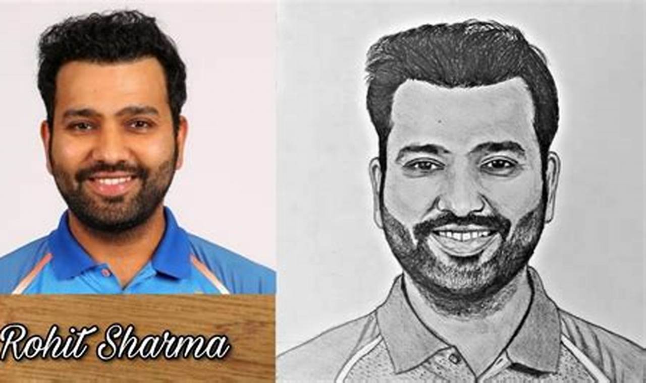 Rohit Sharma Pencil Drawing: A testament to Artistic Excellence