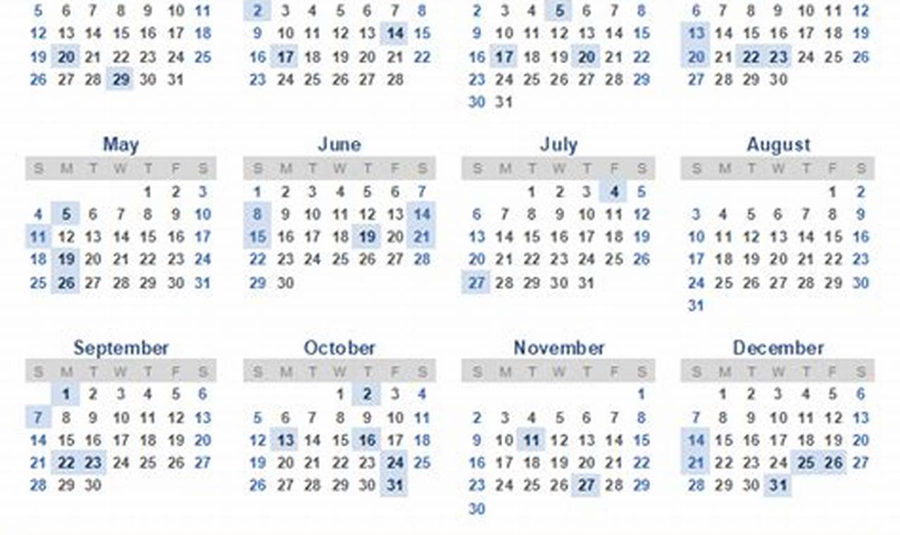 Rose State Holiday Calendar