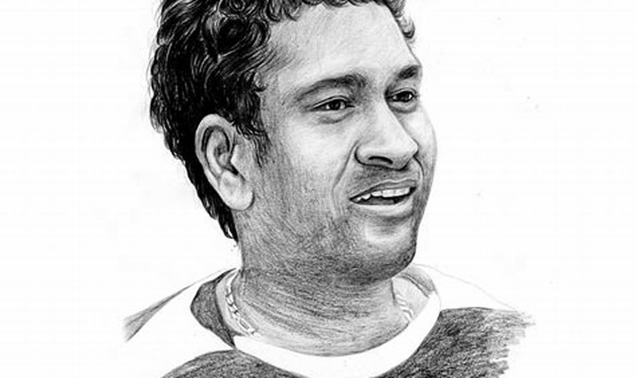 Sachin Pencil Sketch: Capturing the Legendary Cricketer's Essence