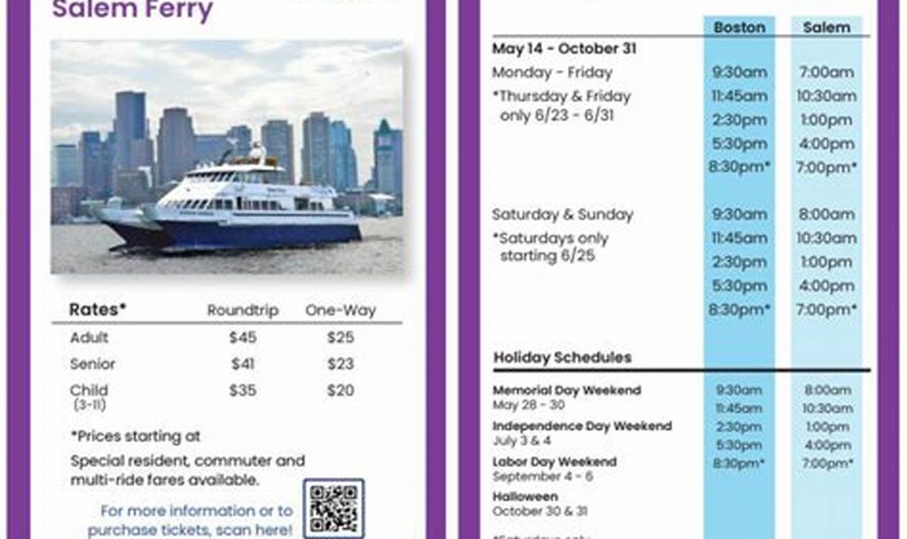 Salem Ferry Schedule 2024