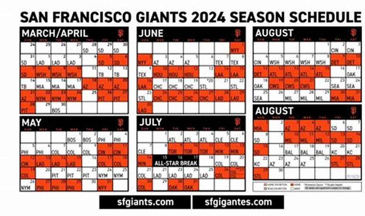 San Francisco Giants Baseball Schedule 2024