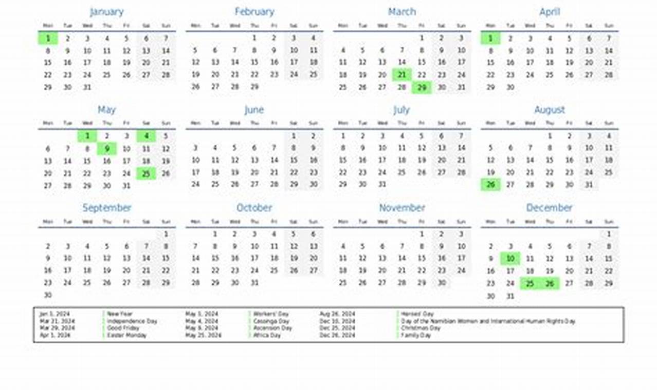 School Calendar 2024 Namibia Pdf