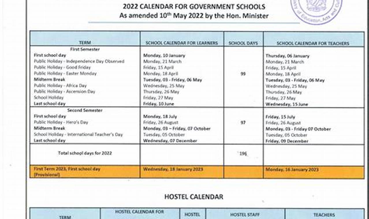 School Calendar 2024 Pdf Namibia