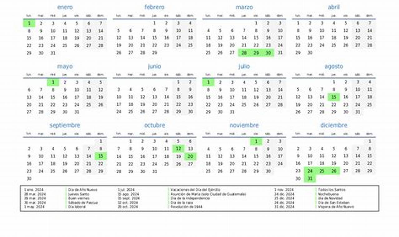 Semana Santa 2024 Guatemala Calendario