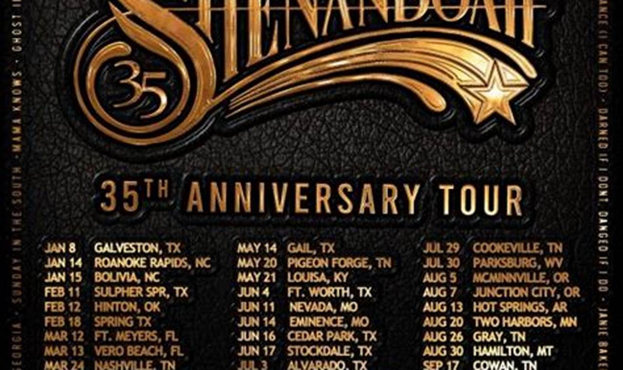 Shenandoah Tours 2024 Schedule