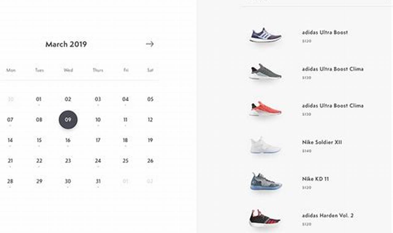 Shoe Release Calendar App