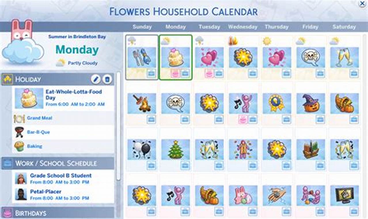 Sims 4 Holiday Calendar