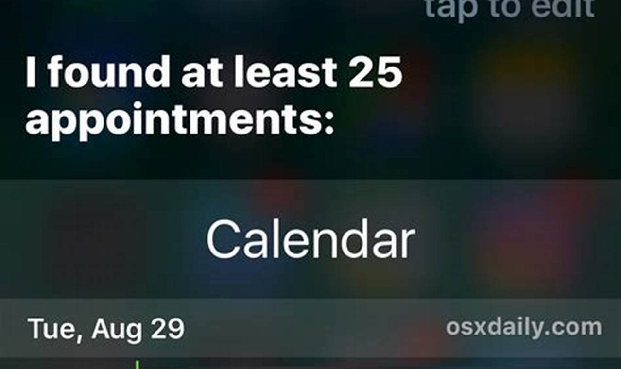 Siri Set Calendar Event