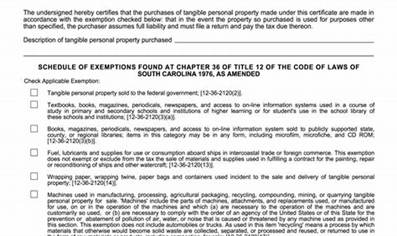 South Carolina Estate Tax Exemption 2024