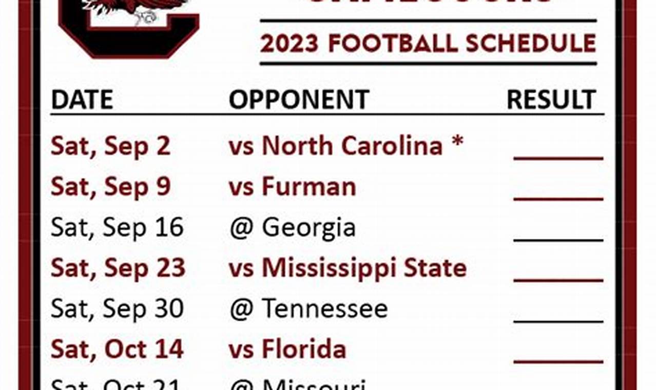 South Carolina Gamecocks Football Schedule 2024 Calendar