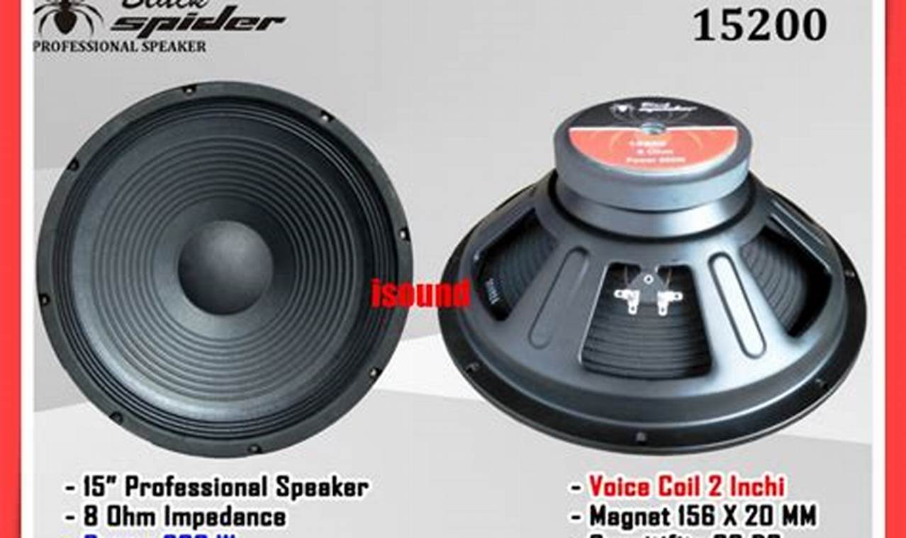 Speaker Black Spider 15 Inch Subwoofer