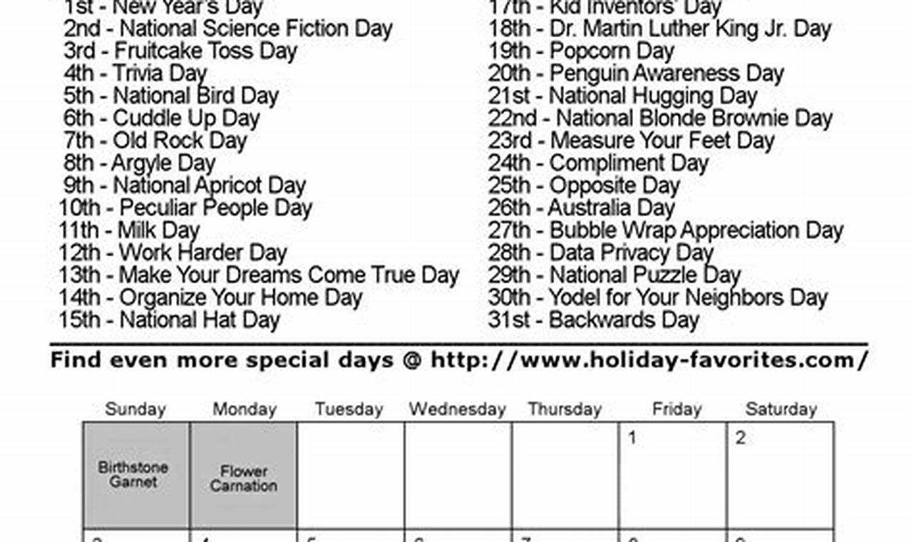 Special Days On The Calendar 2024