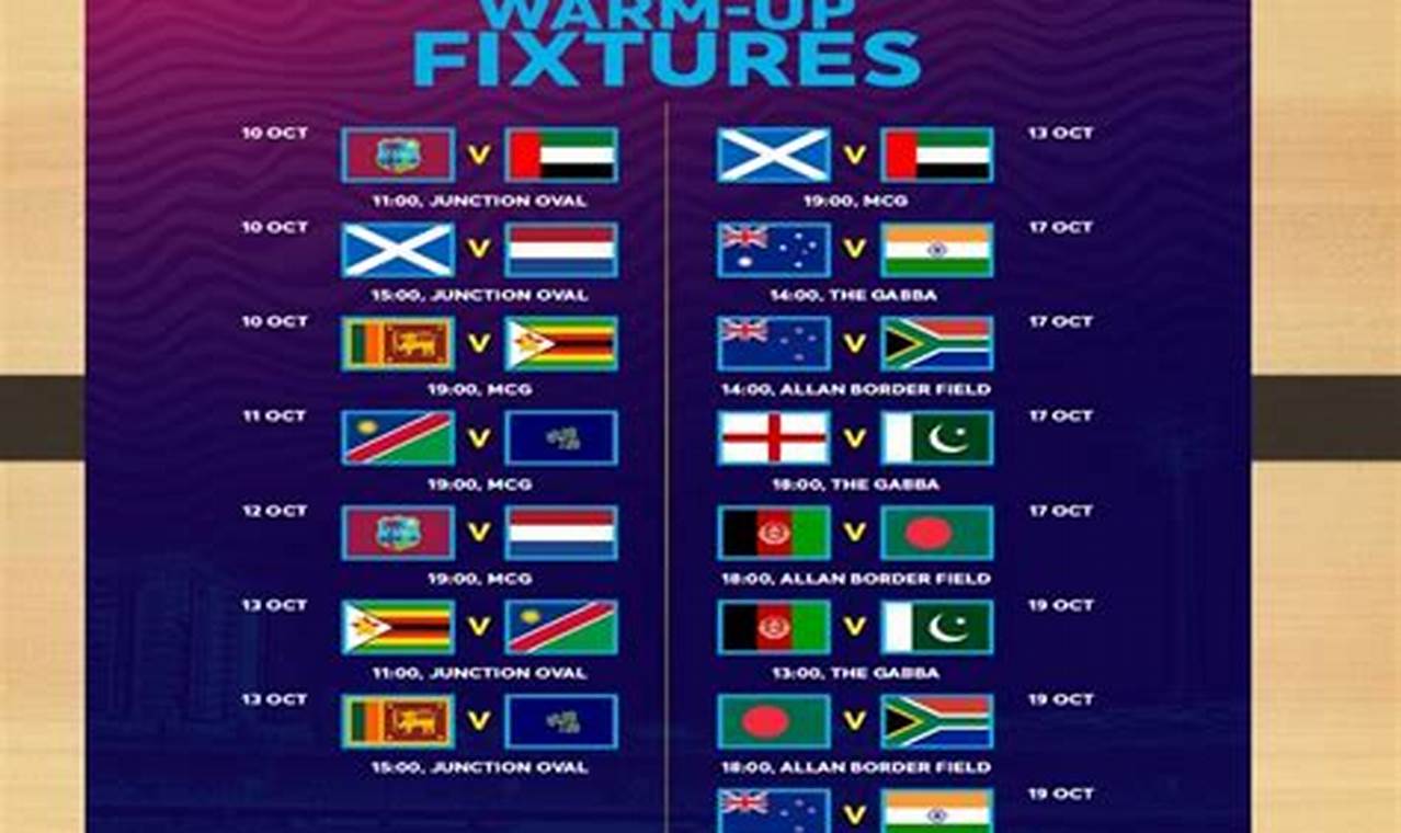 Spectrum World Cup 2024 Schedule