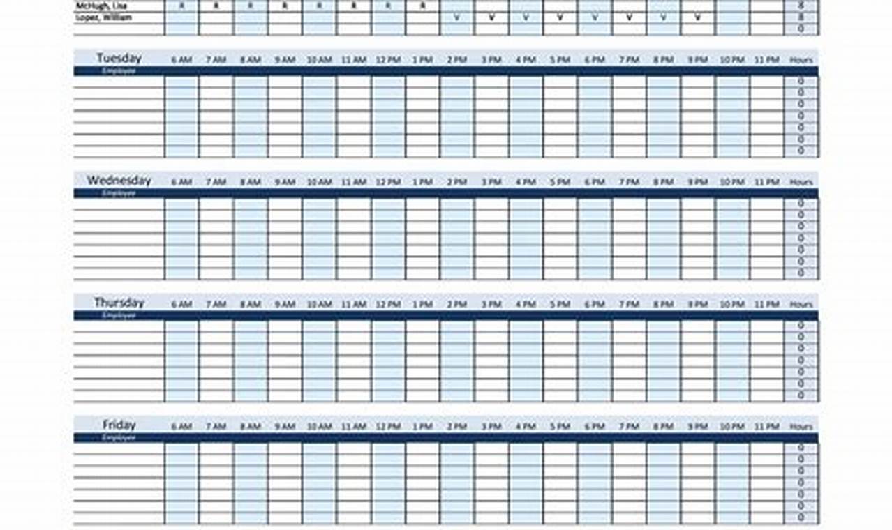 Staffing Schedule Template Excel Free