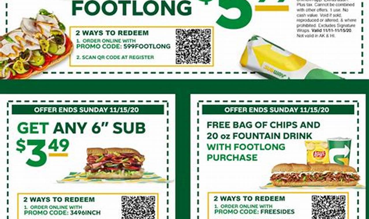 Subway Coupons For March 2024