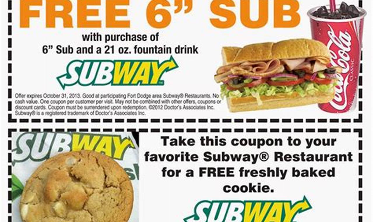 Subway Coupons Online 2024
