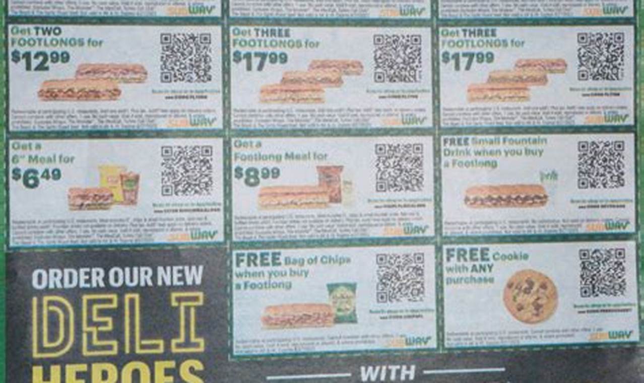 Subway Coupons September 2024