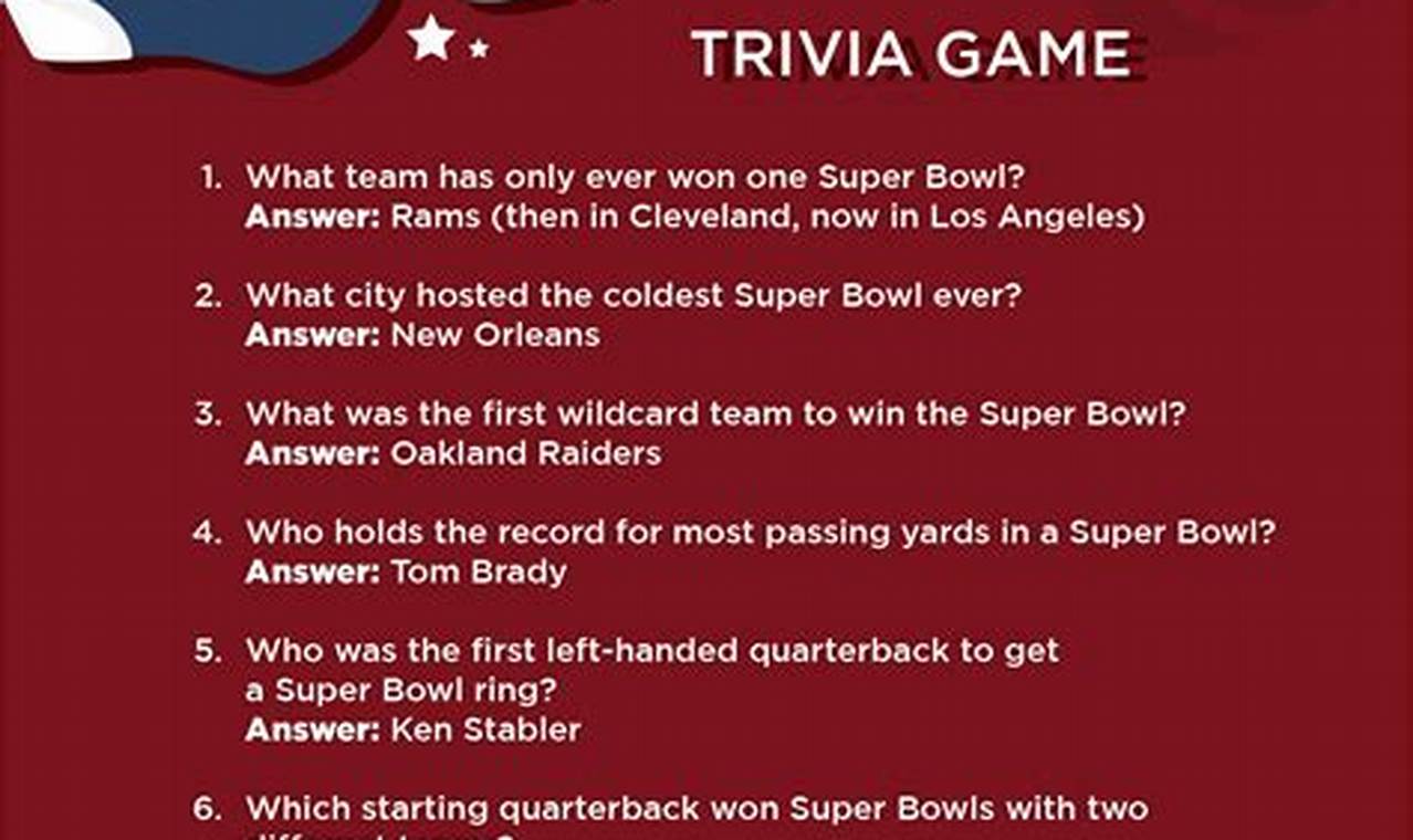 Super Bowl Trivia Questions And Answers 2024