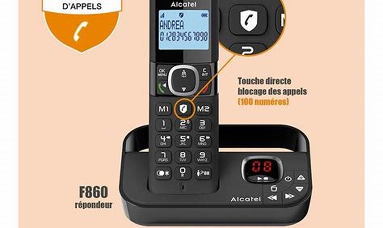 Téléphone Duo Avec Répondeur Alcatel F860 Voice Noir