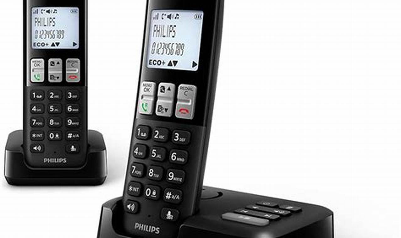 Téléphone Fixe Sans Fil Avec Répondeur 2 Combinés