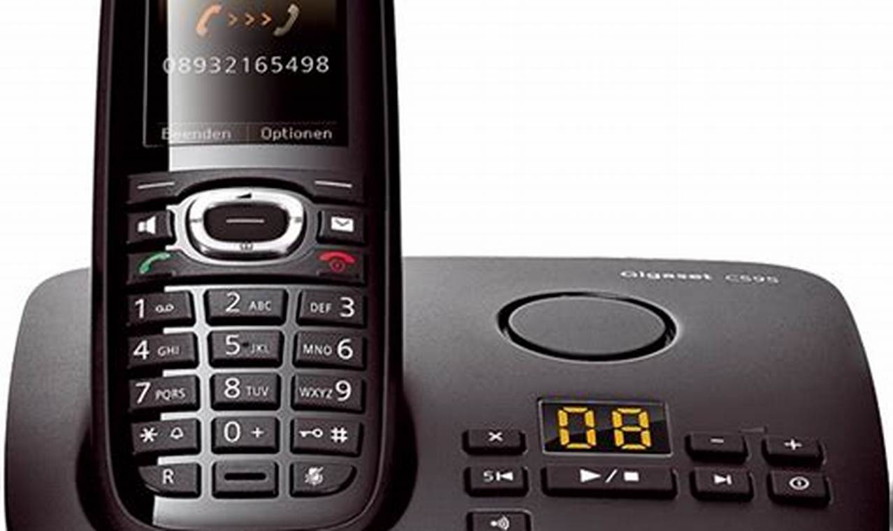 Téléphone Sans Fil Avec Répondeur Siemens Gigaset C595 Duo Black