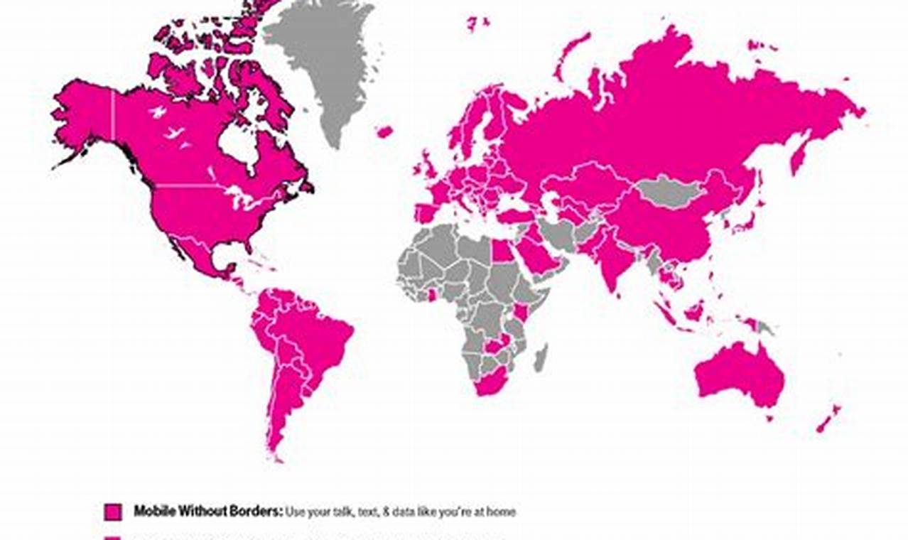 T-Mobile International Coverage Map 2024