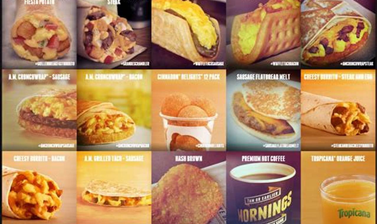 Taco Bell Breakfast Menu 2024 Hours