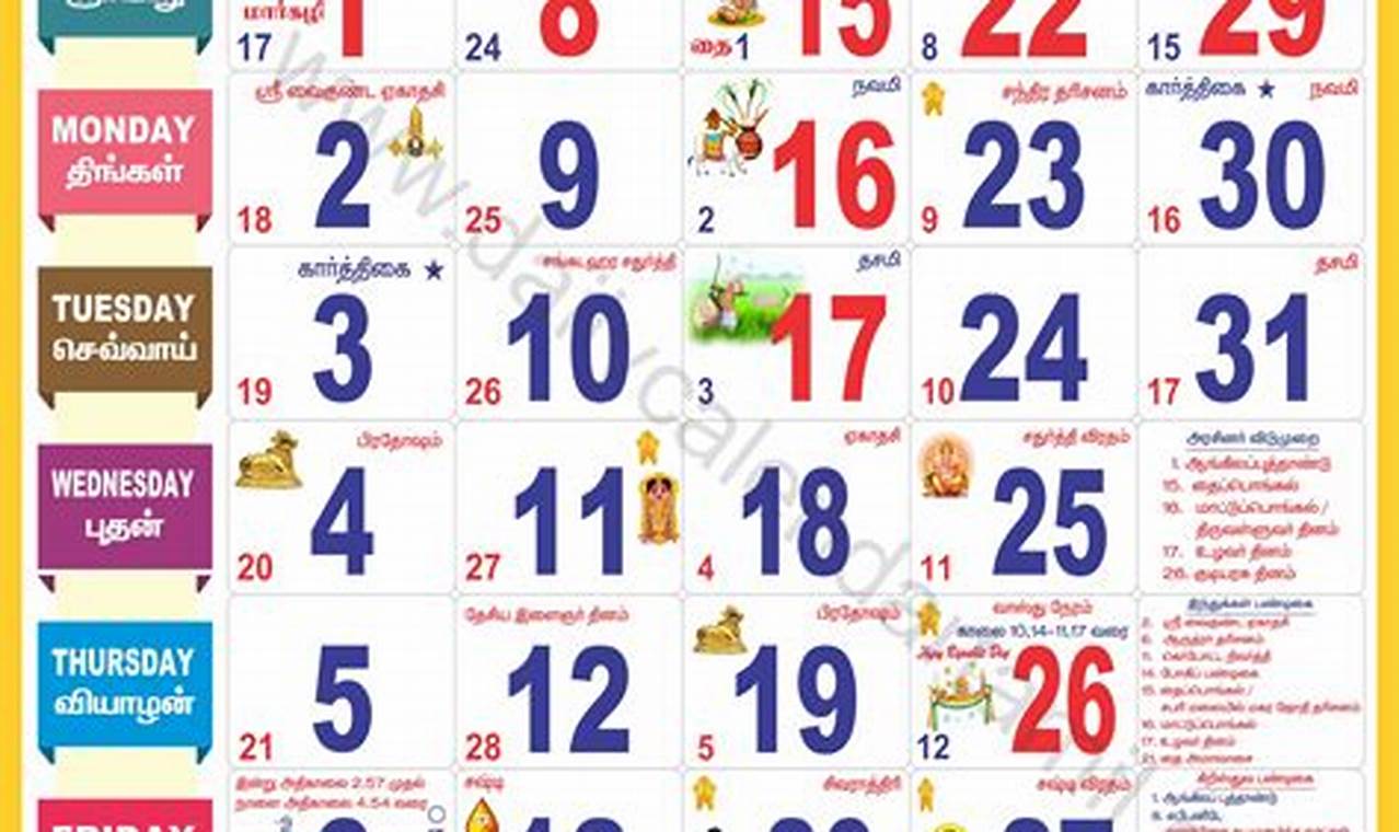 Tamil Calendar 2024 Pdf Download