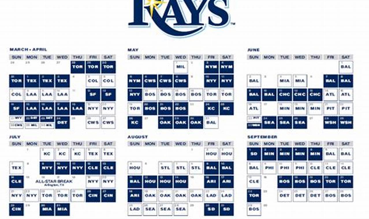 Tampa Rays Schedule 2024