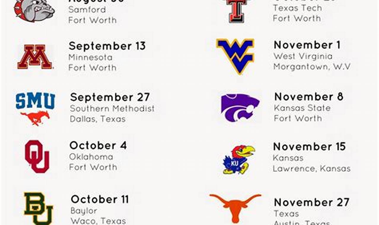 Tcu Football Schedule 2024 And Opponents